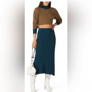 Victor Glemaud Cropped Mock Neck Long Sleeve Sweater Sz-S